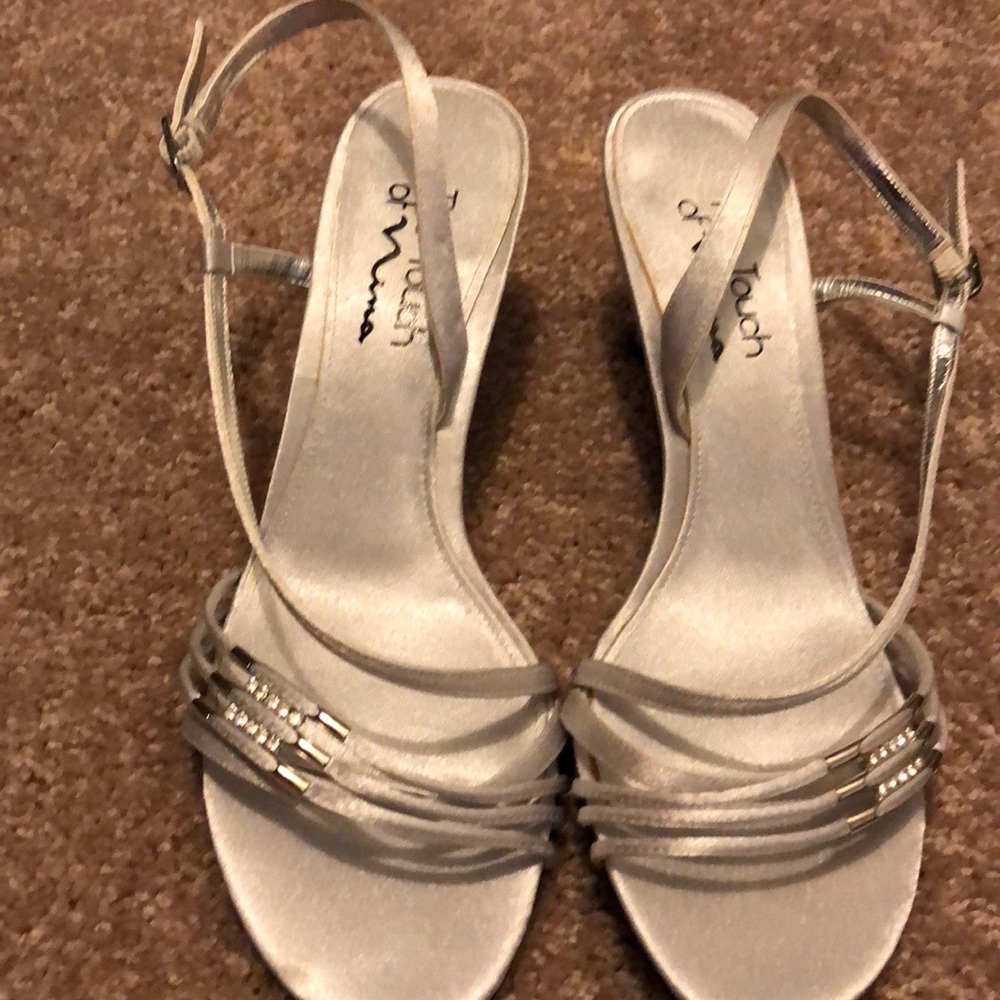 The Touch of Nina silver strap dress shoes